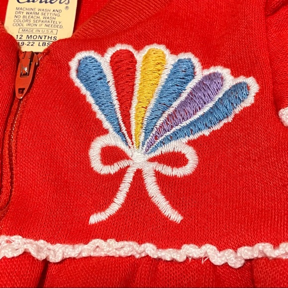Vintage Carter's Red Embroidered Sleeper - Picture 3 of 7